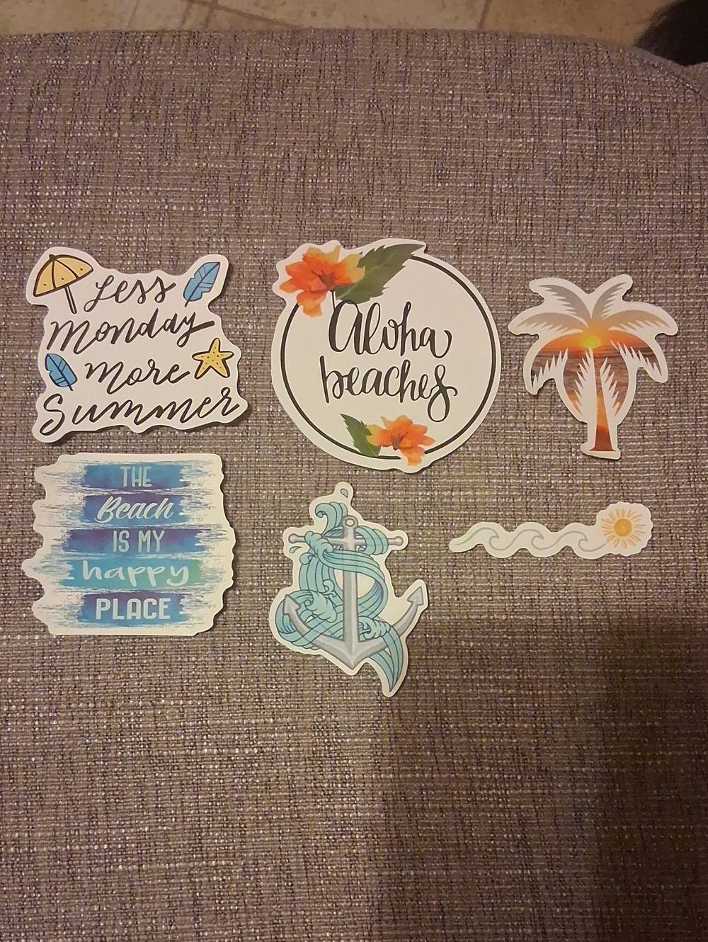 Beach-Themed Sticker Set - Multicolor